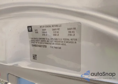 2010 Buick Lucerne Cx-2 from USA, damaged, VIN 1G4HB5E16AU112769